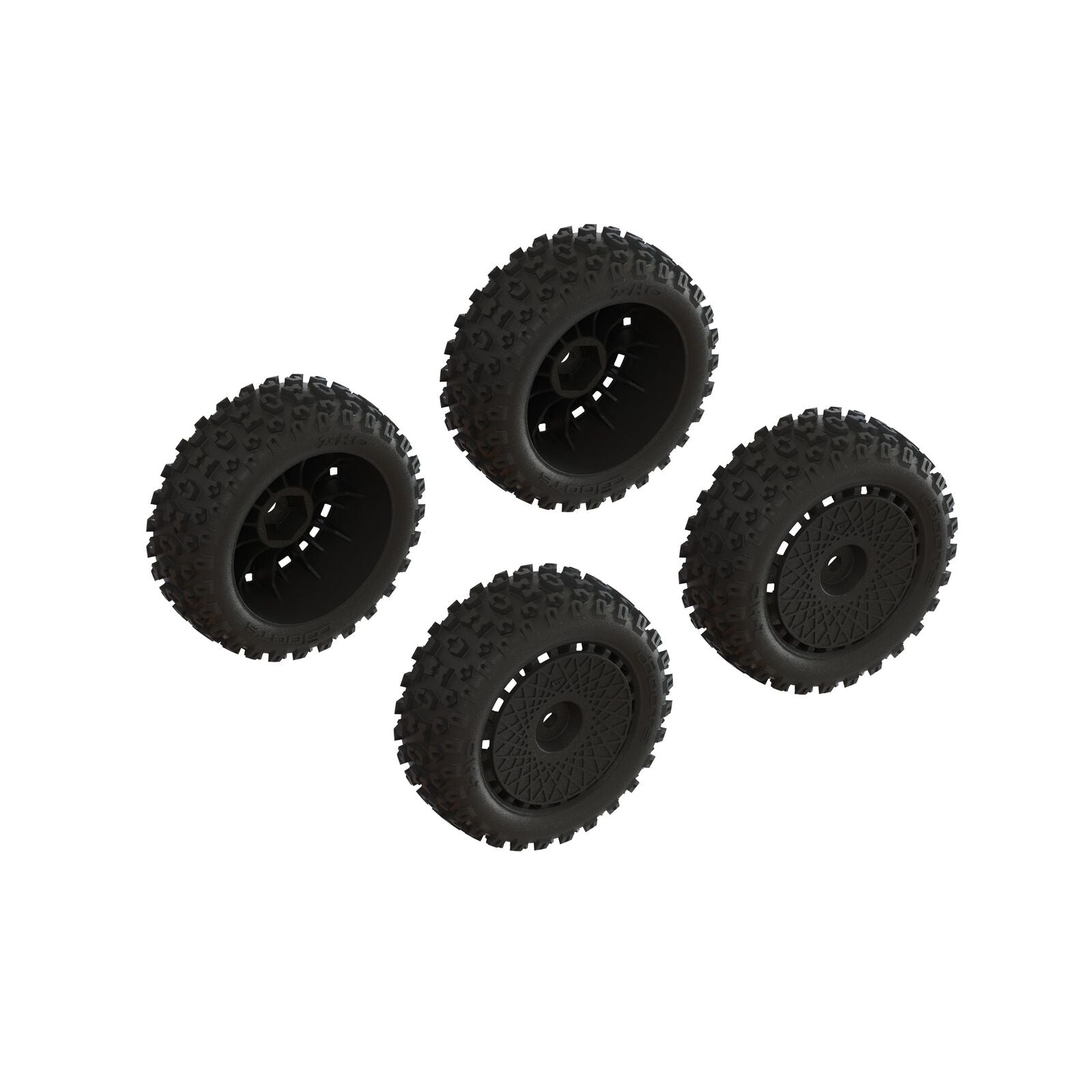 dBoots Hoons 53/107 2.9 Neumáticos con cinturón premontados, blanco, hexagonal de 17 mm, 5 radios (2)